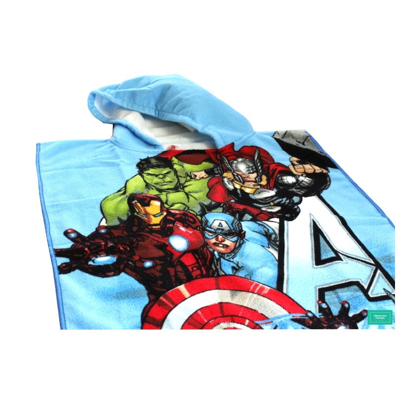 Poncho Toallas de Marvel 100% Algodón Playa/Baño Vengadores superhéroes 