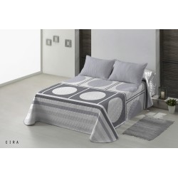 colcha estampada gris